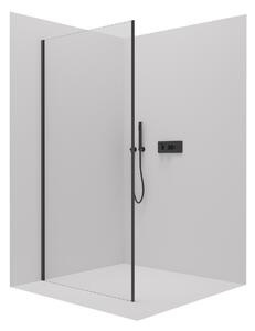 Cerano Porte, sprchová zástena ku sprchovému kútu 90x195 cm, 8mm číre sklo, čierny profil, CER-CER-413456