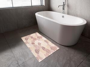 Kúpeľňová penová rohož / predložka PRO-007 Hnedé listy - metráž šírka 65 cm