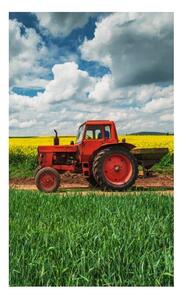 Detský uterák Červený traktorík - 100% bavlna, froté 350 gr./m² - 30 x 50 cm