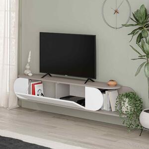 Moderný televízny stolík MELGA, svetlá mocca/biela