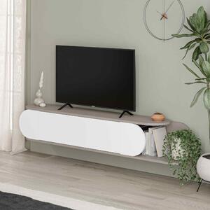 Moderný televízny stolík MELGA, svetlá mocca/biela