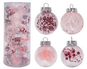 Vianočné guľky - ružové SYSD1688-088 (24ks)