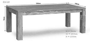 LIGHT WOOD Jedálenský stôl 240x100 cm, palisander