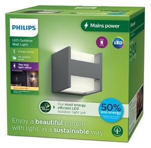 Vonkajšie nástenné svietidlo Philips LED Arbour UE, 2 svetlá 2 700 K