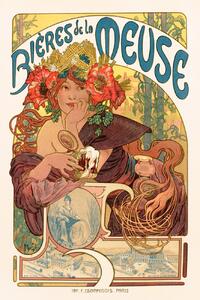 Obrazová reprodukcia Bières De La Meuse (Art Nouveau Beer Lady) - Alphonse Mucha, (26.7 x 40 cm)