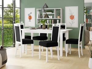 Rozkladací stôl so 6 stoličkami AL10, Morenie: biela, Poťahové látky: Kronos 7 Mirjan24 5903211238253