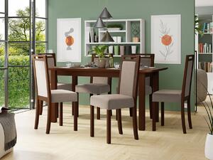 Rozkladací stôl so 6 stoličkami AL10, Morenie: biela, Poťahové látky: Hygge D20 Mirjan24 5903211267895