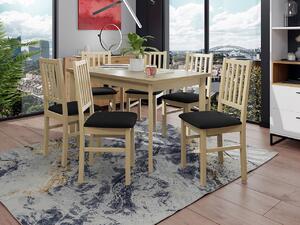 Rozkladací stôl so 6 stoličkami AL15, Morenie: biela - L, Poťahové látky: Hygge D91 Mirjan24 5903211268960