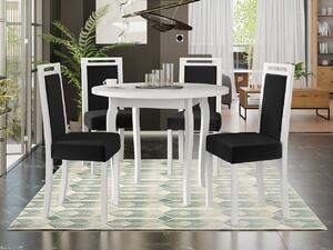 Jedálenský stôl so 4 stoličkami AL18, Morenie: biela, Poťahové látky: 25x - Paros 2 Mirjan24 5903211240850