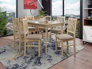 Rozkladací stôl so 6 stoličkami AL15, Morenie: biela - L, Poťahové látky: Hygge D91 Mirjan24 5903211268960