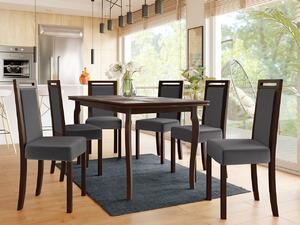 Rozkladací stôl so 6 stoličkami AL21, Morenie: orech, Poťahové látky: Kronos 7 Mirjan24 5903211241369