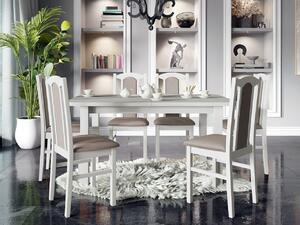 Rozkladací stôl so 6 stoličkami AL06, Morenie: biela - L, Poťahové látky: 25x - Paros 2 Mirjan24 5903211242106
