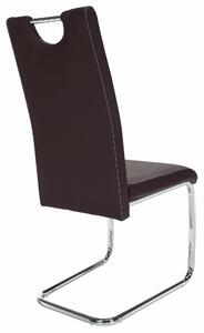 KONDELA Jedálenská stolička, hnedá/svetlé šitie, ABIRA NEW