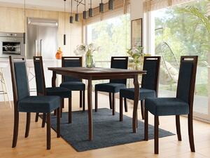 Rozkladací stôl so 6 stoličkami AL21, Morenie: orech, Poťahové látky: Kronos 7 Mirjan24 5903211241369