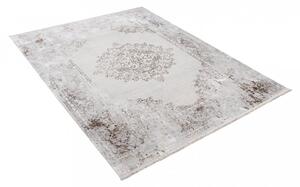 Svetlý krémovo-sivý dizajnový vintage koberec so vzormi Šírka: 80 cm | Dĺžka: 150 cm
