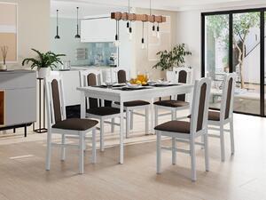 Rozkladací stôl so 6 stoličkami AL08, Morenie: biela - L, Poťahové látky: 25x - Paros 2 Mirjan24 5903211237867