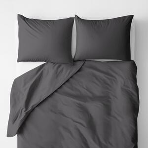 Goldea bavlnené posteľné obliečky - tmavo sivé 140 x 220 a 70 x 90 cm