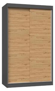 TP Living Šatníková skriňa IGA II 120 cm antracit/dub artisan