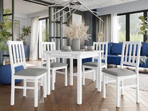 Rozkladací stôl so 4 stoličkami AL09, Morenie: biela - L, Poťahové látky: Hygge D91 Mirjan24 5903211267765