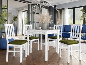 Rozkladací stôl so 4 stoličkami AL09, Morenie: biela - L, Poťahové látky: 25x - Paros 2 Mirjan24 5903211238147