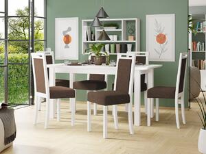 Rozkladací stôl so 6 stoličkami AL10, Morenie: biela, Poťahové látky: Soro 28 Mirjan24 5903211267901
