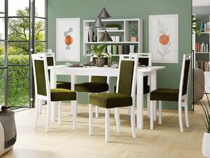 Rozkladací stôl so 6 stoličkami AL10, Morenie: biela, Poťahové látky: Zetta 297 Mirjan24 5903211267888