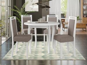 Jedálenský stôl so 4 stoličkami AL18, Morenie: biela, Poťahové látky: Kronos 7 Mirjan24 5903211240775