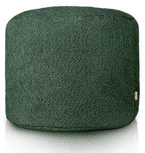 Taburetka Cilindro tmavo zelená bouclé