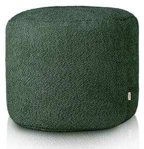 Taburetka Cilindro tmavo zelená bouclé
