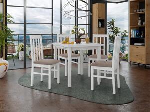 Rozkladací stôl so 4 stoličkami AL14, Morenie: biela - L, Poťahové látky: Hygge D20 Mirjan24 5903211268793