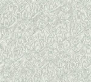 A.S. Création | Vliesová tapeta na stenu Nara 38742-3 | 0,53 x 10,05 m | zelená, modrá, biela