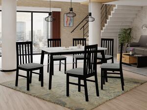 Rozkladací stôl so 6 stoličkami AL16, Morenie: biela, Poťahové látky: Zetta 297, Farby nožičiek: sonoma Mirjan24 5903211271281