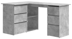 Rohový stôl, betónovo sivý 145x100x76 cm, drevotrieska
