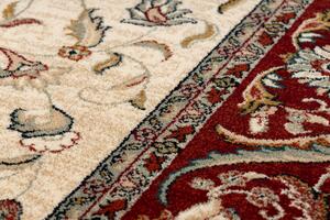 Vlnený koberec OMEGA ARIES Kvety krémovo - červený