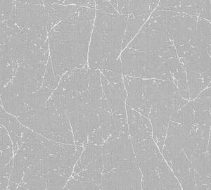 A.S. Création | Vliesová tapeta na stenu Terra 38504-3 | 0,53 x 10,05 m | biela, metalická, šedá