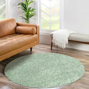 Dekorstudio Shaggy okrúhly koberec CITY 500 zelený Priemer koberca: 80cm