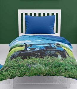 DETEXPOL Prehoz na posteľ Traktor blue Polyester, 170/210 cm