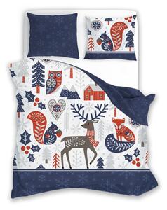 FARO Vianočné obliečky Scandic 020 Vianoce v lese Bavlna140/200, 70/90 cm
