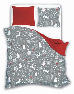 FARO Vianočné obliečky Scandic 019 Christmas grey Bavlna 140/200, 70/90 cm