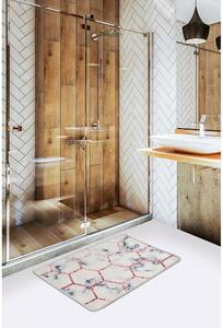 Biela/sivá kúpeľňová predložka 60x40 cm Honeycomb - Foutastic