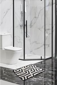 Biela/čierna kúpeľňová predložka 60x40 cm Line - Foutastic