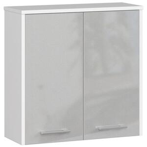 Kúpeľňová skrinka W 60 cm FIN 2D biela / metalická, lesk