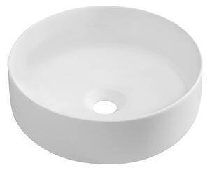 Isvea, INFINITY ROUND keramické umývadlo na dosku, priemer 36x12 cm, matná biela, 10NF65036-2L