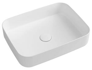Isvea, INFINITY RECTANGLE keramické umývadlo na dosku, 50x36 cm, matná biela, 10NF65050-2L