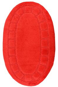 Kúpeľňový koberček Ocean Red červený ovál