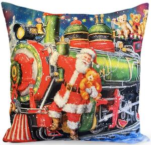 Dekorstudio Zamatová dekoračná obliečka na vankúš s vianočným motívom JCL-307