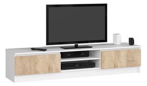 Stolík pod TV RTV K 160 CLP biely / sonoma