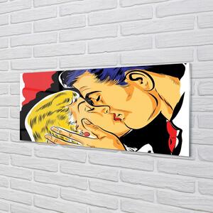 Obraz na skle ľudia pobozkať 140x70 cm 2 Prívesky