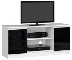 Stolík pod TV RTV 120 2D 1P čierny, lesk