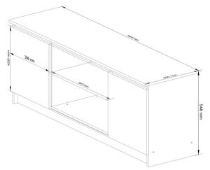 Stolík pod TV RTV 140 2D 1P sonoma